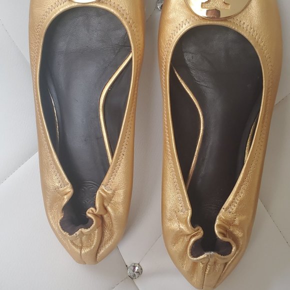 Tory Birch Size 7 Gold Flats - Showroom  condition - Picture 4 of 5